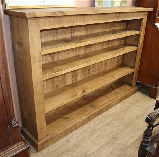 A large modern oak open bookcase W.184cm